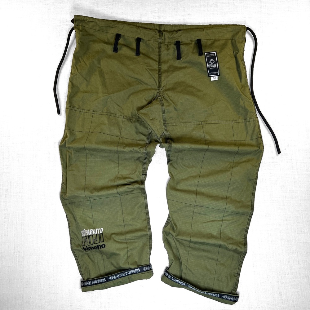 BJJ MMA Grappling Fuji Suparaito Mens A2 Pants Green Ripstop Lightweight IBJJF